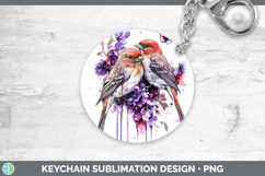 GorgeousBirds 01 Purple Drips Keychain design.
