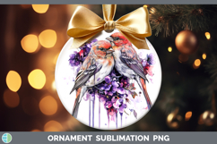 GorgeousBirds 01 Purple Drips Ornament design.