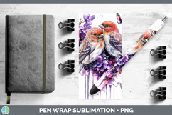 GorgeousBirds 01 Purple Drips Pen Wrap design.