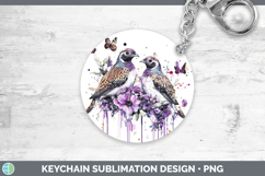 GorgeousBirds 01 Purple Drips Keychain design.