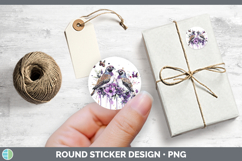 GorgeousBirds 01 Purple Drips Stickers design.