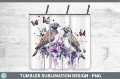 GorgeousBirds 01 Purple Drips Tumbler design.