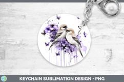 GorgeousBirds 01 Purple Drips Keychain design.