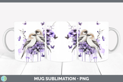 GorgeousBirds 01 Purple Drips Mug Wrap design.