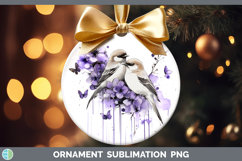 GorgeousBirds 01 Purple Drips Ornament design.