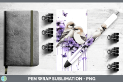 GorgeousBirds 01 Purple Drips Pen Wrap design.