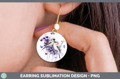 GorgeousBirds 01 Purple Drips Round Earrings design.
