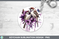 GorgeousBirds 01 Purple Drips Keychain design.