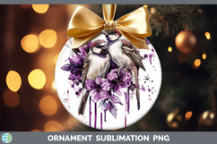 GorgeousBirds 01 Purple Drips Ornament design.