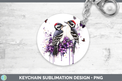 GorgeousBirds 01 Purple Drips Keychain design.