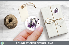 GorgeousBirds 01 Purple Drips Stickers design.