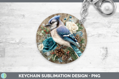 GorgeousBirds 01 Rustic Christmas Keychain design.