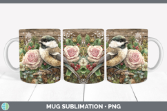 GorgeousBirds 01 Rustic Christmas Mug Wrap design.