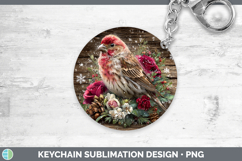 GorgeousBirds 01 Rustic Christmas Keychain design.