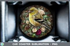 GorgeousBirds 01 Rustic Christmas Car Coaster design.