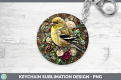 GorgeousBirds 01 Rustic Christmas Keychain design.