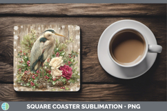 GorgeousBirds 01 Rustic Christmas Square Coaster design.