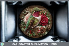 GorgeousBirds 01 Rustic Christmas Car Coaster design.