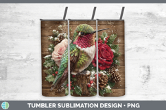 GorgeousBirds 01 Rustic Christmas Tumbler design.