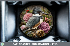 GorgeousBirds 01 Rustic Christmas Car Coaster design.