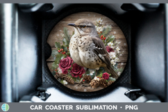 GorgeousBirds 01 Rustic Christmas Car Coaster design.