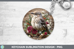 GorgeousBirds 01 Rustic Christmas Keychain design.