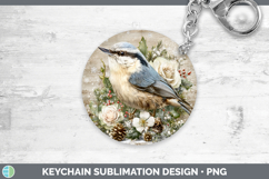 GorgeousBirds 01 Rustic Christmas Keychain design.