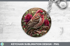 GorgeousBirds 01 Rustic Christmas Keychain design.