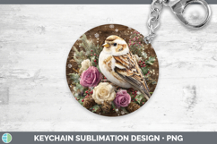 GorgeousBirds 01 Rustic Christmas Keychain design.