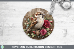 GorgeousBirds 01 Rustic Christmas Keychain design.