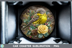 GorgeousBirds 01 Rustic Christmas Car Coaster design.