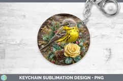 GorgeousBirds 01 Rustic Christmas Keychain design.