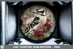 GorgeousBirds 01 Rustic Christmas Car Coaster design.