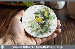 GorgeousBirds 01 Sketch Round Coaster design.