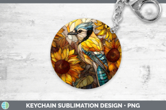 GorgeousBirds 01 Stained Glass Sunflower Keychain design.
