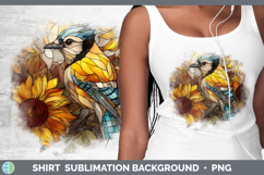 GorgeousBirds 01 Stained Glass Sunflower Shirt design.