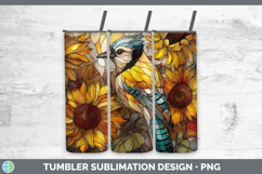 GorgeousBirds 01 Stained Glass Sunflower Tumbler design.