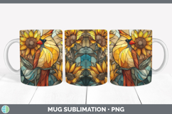 GorgeousBirds 01 Stained Glass Sunflower Mug Wrap design.