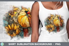 GorgeousBirds 01 Stained Glass Sunflower Shirt design.
