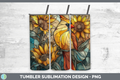 GorgeousBirds 01 Stained Glass Sunflower Tumbler design.