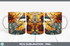GorgeousBirds 01 Stained Glass Sunflower Mug Wrap design.