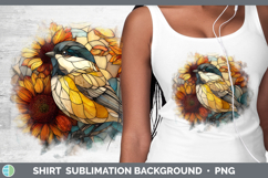 GorgeousBirds 01 Stained Glass Sunflower Shirt design.