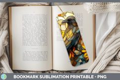 GorgeousBirds 01 Stained Glass Sunflower Bookmark design.