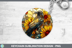 GorgeousBirds 01 Stained Glass Sunflower Keychain design.