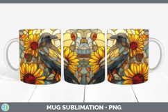 GorgeousBirds 01 Stained Glass Sunflower Mug Wrap design.