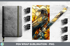 GorgeousBirds 01 Stained Glass Sunflower Pen Wrap design.