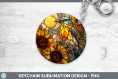 GorgeousBirds 01 Stained Glass Sunflower Keychain design.
