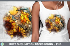 GorgeousBirds 01 Stained Glass Sunflower Shirt design.