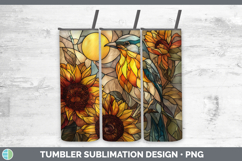 GorgeousBirds 01 Stained Glass Sunflower Tumbler design.
