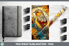 GorgeousBirds 01 Stained Glass Sunflower Pen Wrap design.